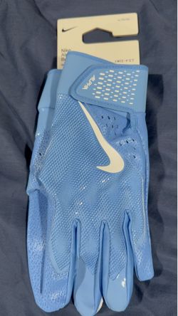 Light blue Nike batting gloves