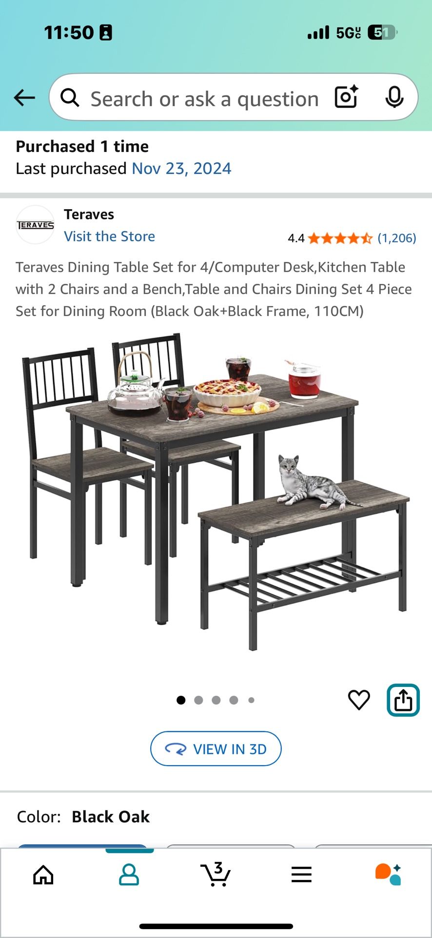 Just Opened Small Dining Table With Bench And Chairs