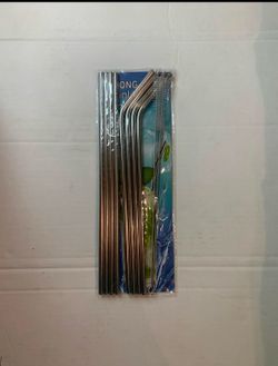 Stainless steel re-usable straws 10 pieces.  (I)