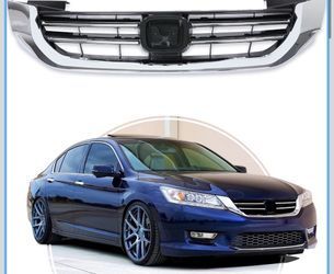 Chrome Front Bumper Grille Hood Grill Replacement For Honda Accord 4 Door Sedan 2013 2014 2015 HO1T2FA01 Q