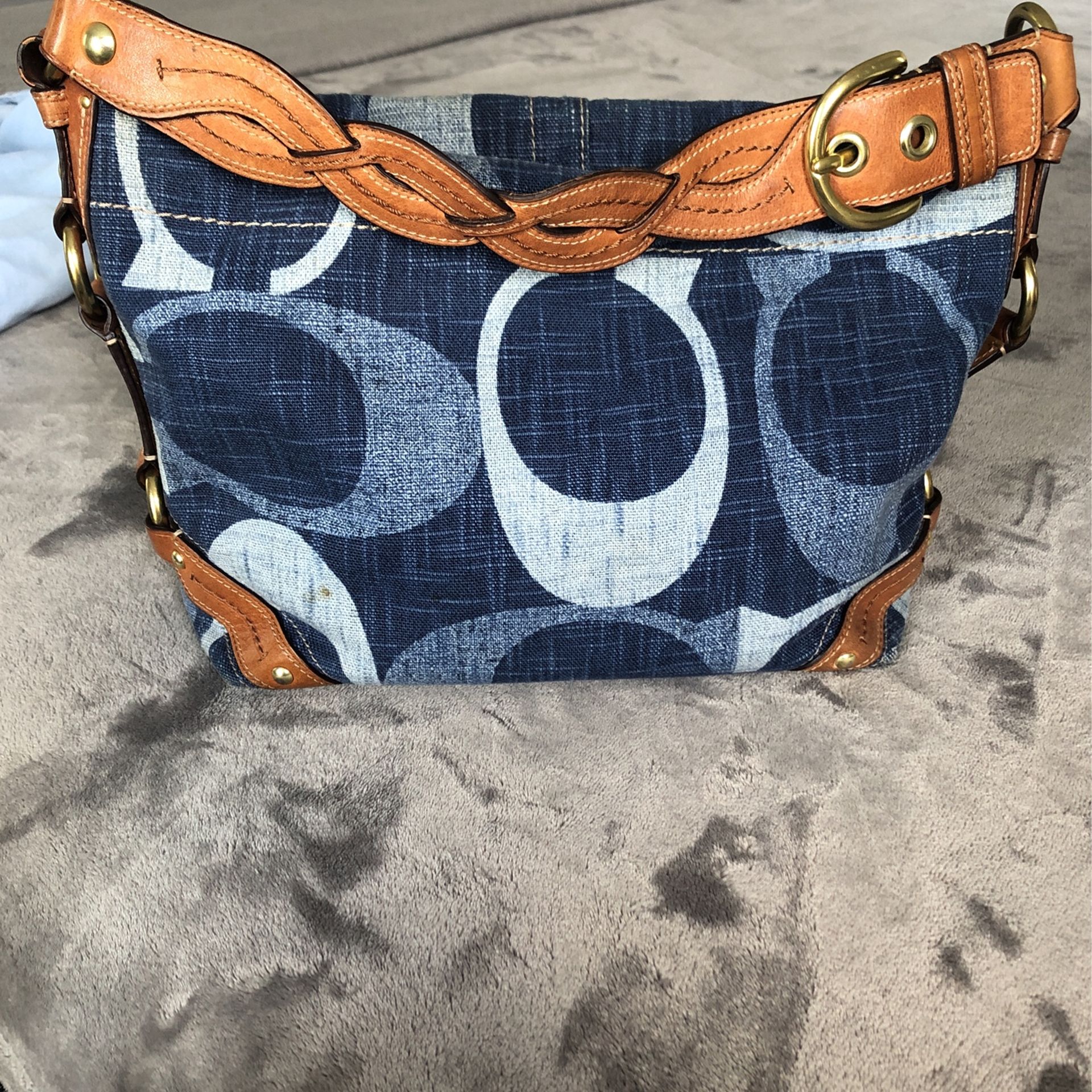 Cartera Coach Original Color Azul Mezclilla