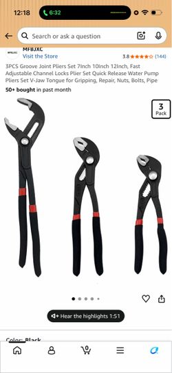 3-Piece Groove Joint Pliers Set