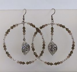 Handmade 2.5" hoop dangle earrings