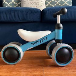 Infants 4 Wheels Baby Balance Bike Children Walker No-Pedal Toddler Toys Rides Blue