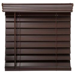 Espresso faux wood blinds