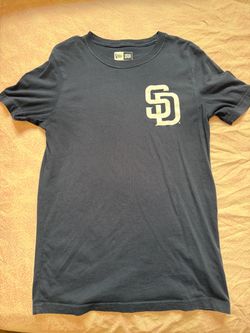 $30 Men’s New Era San Diego Padres navy blue t-shirt with white 'SD' logo #baseball #padres