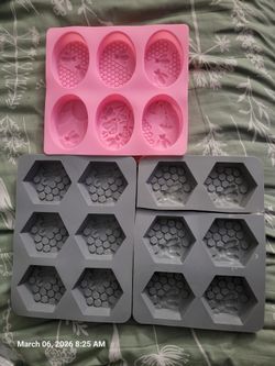 3 SILICONE Soap Molds 