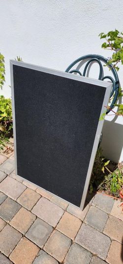 Bulletin board Pin board. Black felt aluminum frame 24"x36"