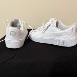 White On White Chunky Puma Shoes W 8 1/2 