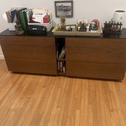 2 High End Modern Dressers With Steel Tops