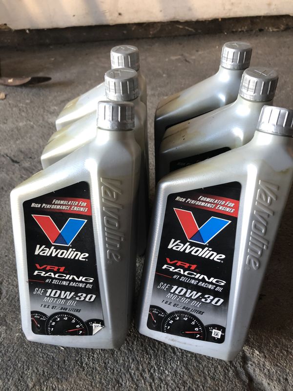 Valvoline VR1 Racing SAE 10W30 Motor Oil 1 QT, Case of 6 for Sale in