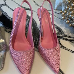 Pink And Silver Heels 