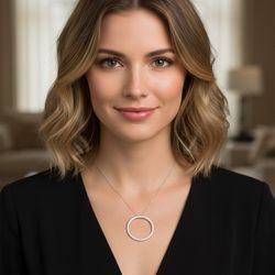 14k gold 18" chain with 2/3ctw diamond circle of life pendant 