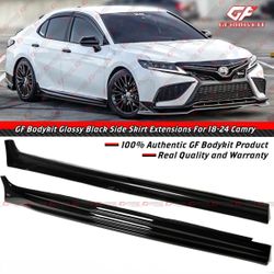 18-24 Toyota Camry Gloss Black Side Skirt Extensions