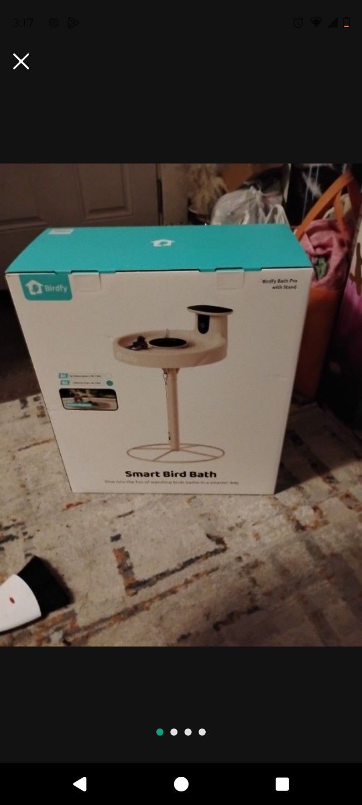 BIRDFY SMART BIRD BATH . UNOPENED BOX, NEVER USED