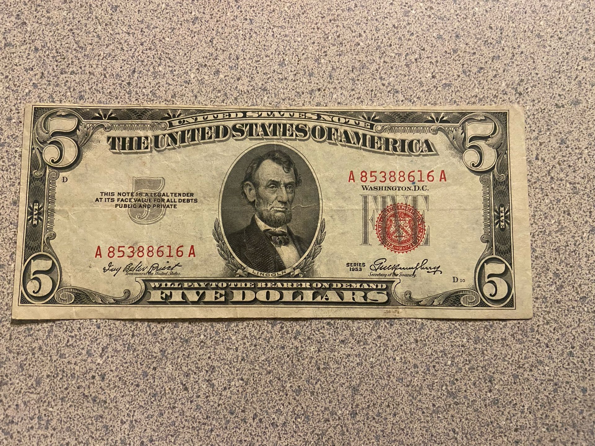 Billete Sello Rojo Con ERROR π