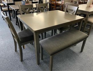 6 pc dark gray dining set