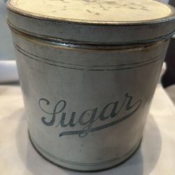 Antique Metal Sugar Container 