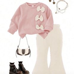 Size 2t months brand new pants and sweater set for girls.