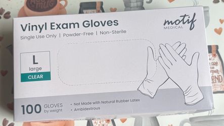 Motif Medical Vinyl Exam Gloves Large 100-Count