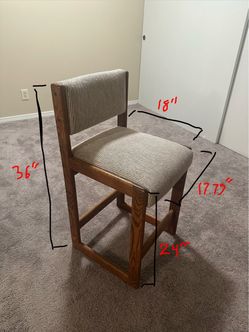 3 Wood Frame Upholstered Counter Height Chair