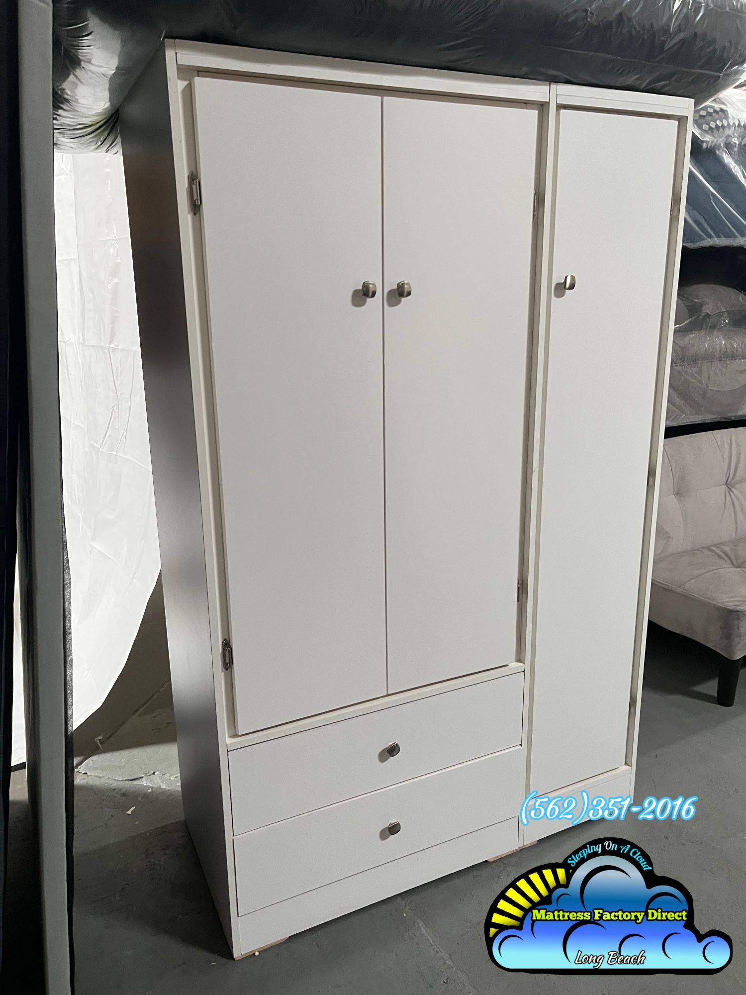 White XL Wardrobe Closet Ropero Nuevo Compressed