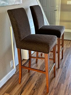 Pair of Upholstered Bar Stools (Bar Height)