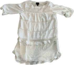 WhoWhatWear White Ruffled Mini Dress Size medium