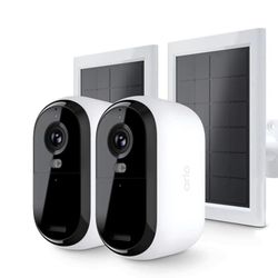 Arlo Essential 2K Outdoor Camera 2-Pack with 2 Solar Panels