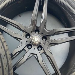 22” Black Asanti Rims And Tires 