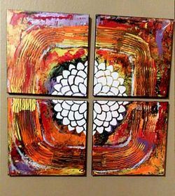 Beautiful handmade Canvas 4 pieces 10"x10" each.