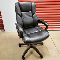 Bonded Leather High-Back Executive Chair, Black