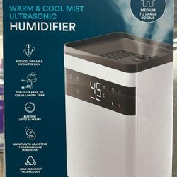 Homedics Premium Warm & Cool Mist Ultrasonic Humidifier, Topfill, 58 Hour Runtime