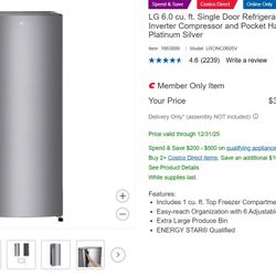 Brand New 6 Cubic Feet Refrigerator/Freezer With Warranty 