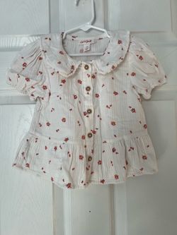 Cat & Jack Girls Floral Button-Up Blouse