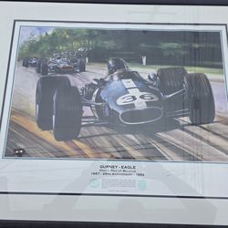 Rare Signed Dan Gurney Eagle-Weslake F1 Art Print – Ltd Ed 94/400