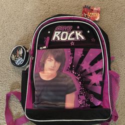 Camprock Joe Jonas backpack purple and black with coin purse NEW With Tags