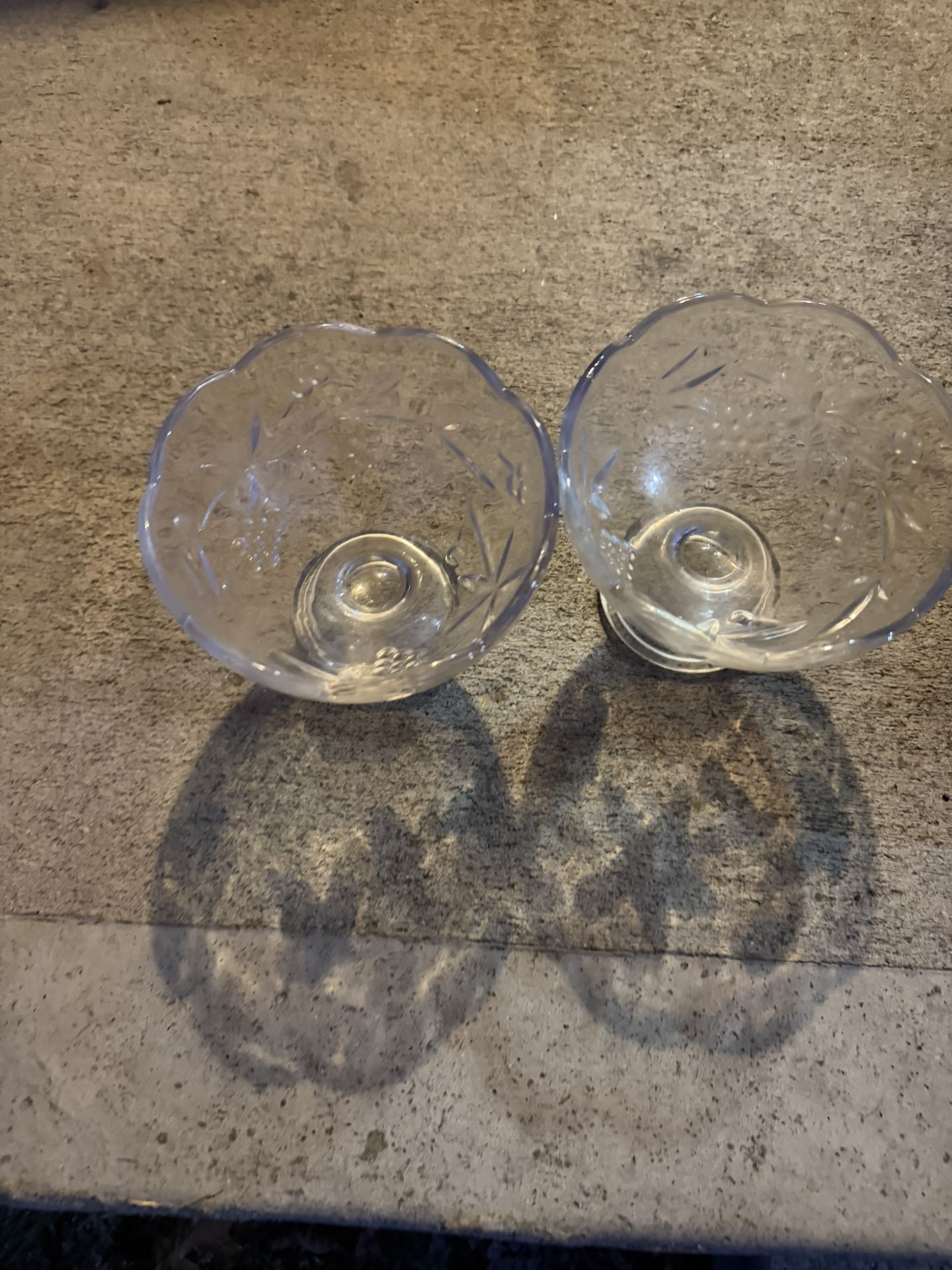 1 Glass Bass And 2 Small Antique Bowls Home Decor