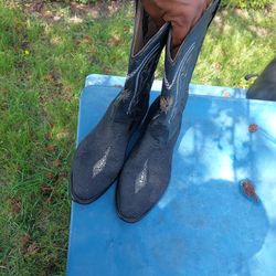 Western Boots Grano De Oro Stingray Mantarraya Size 10