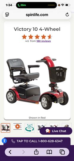 4-wheels - Red Electric Scooter