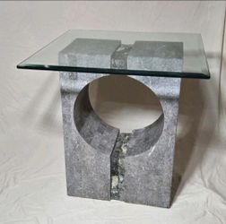 Modern Table Graphic Tessellated Granite Accent Table 27"x 29"
