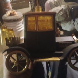 1950's antique decanter and music box