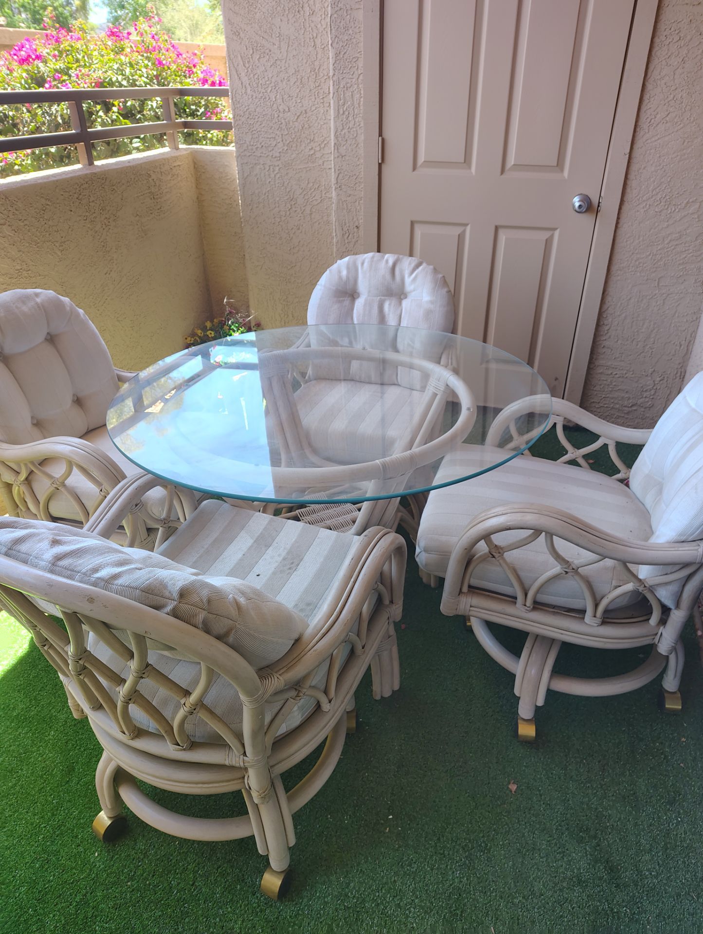 Wicker table and four chairs $100 firm