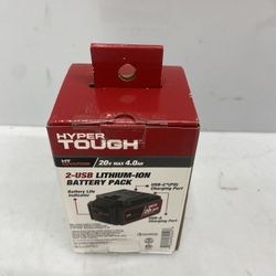Hyper Tough 20-Volt Max Lithium-Ion 4.0Ah Battery Pack with USB-a and USB-c Ports