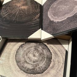 PHOPAGO Vintage Wood Tree Rings Wall Art