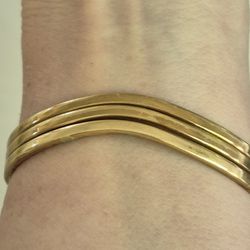 Vtg.Designer SERGIO LUB - Solid Brass Cuff Bracelet