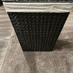 New Handwoven laundry hamper 19 1/2" W x 14 1/2" D x 23" H.