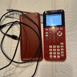 Texas Instruments TI-84 Plus CE Graphing Calculator Tested WITH Case  Cable Red