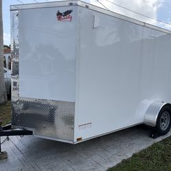 6x12 Enclosed Trailer With Lawn Equipment 