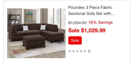 Dark Brown Sectional With Ottoman 